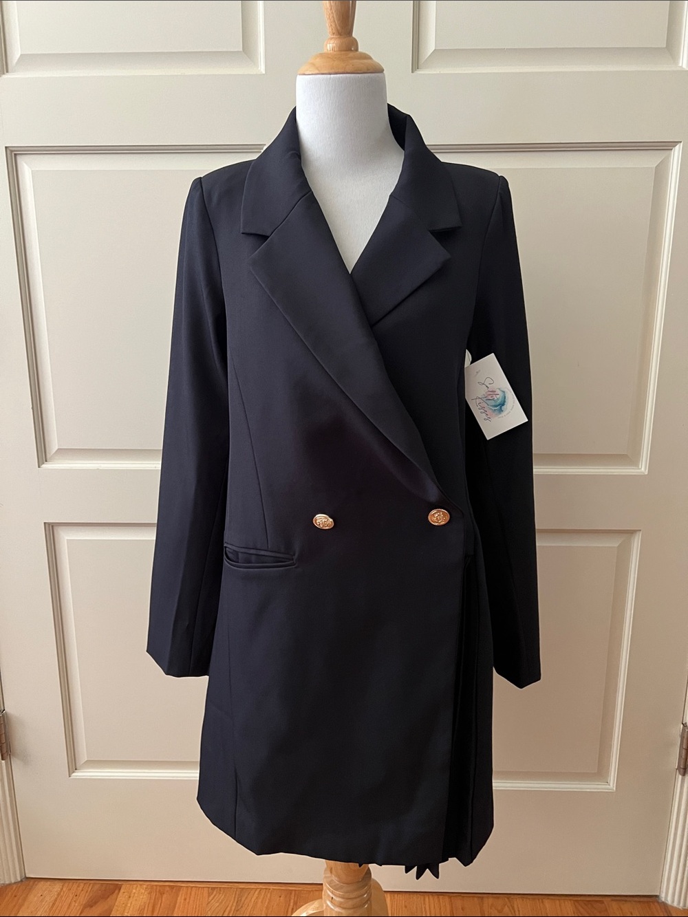 Able Jackie Blazer Pleated Dress pleated skirt detail SMALL - NWT